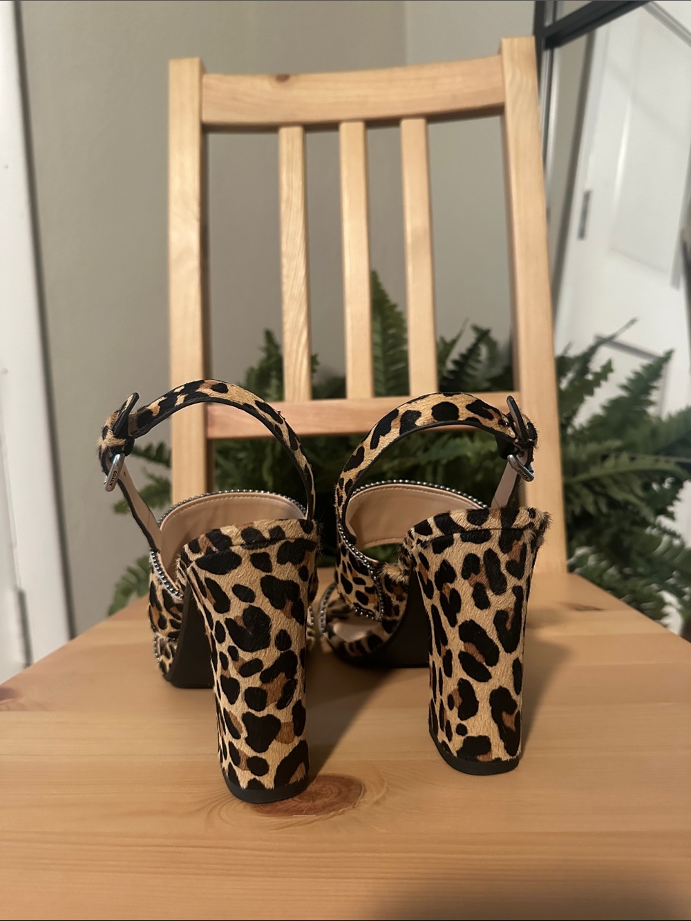 Coach Leopard Print Block Heel Sandals - Picture 6 of 7